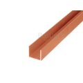 Alu U-BodemProfil 1 meter Lang gepoedercoat bruin