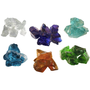 Glasbrokken 6 kleuren