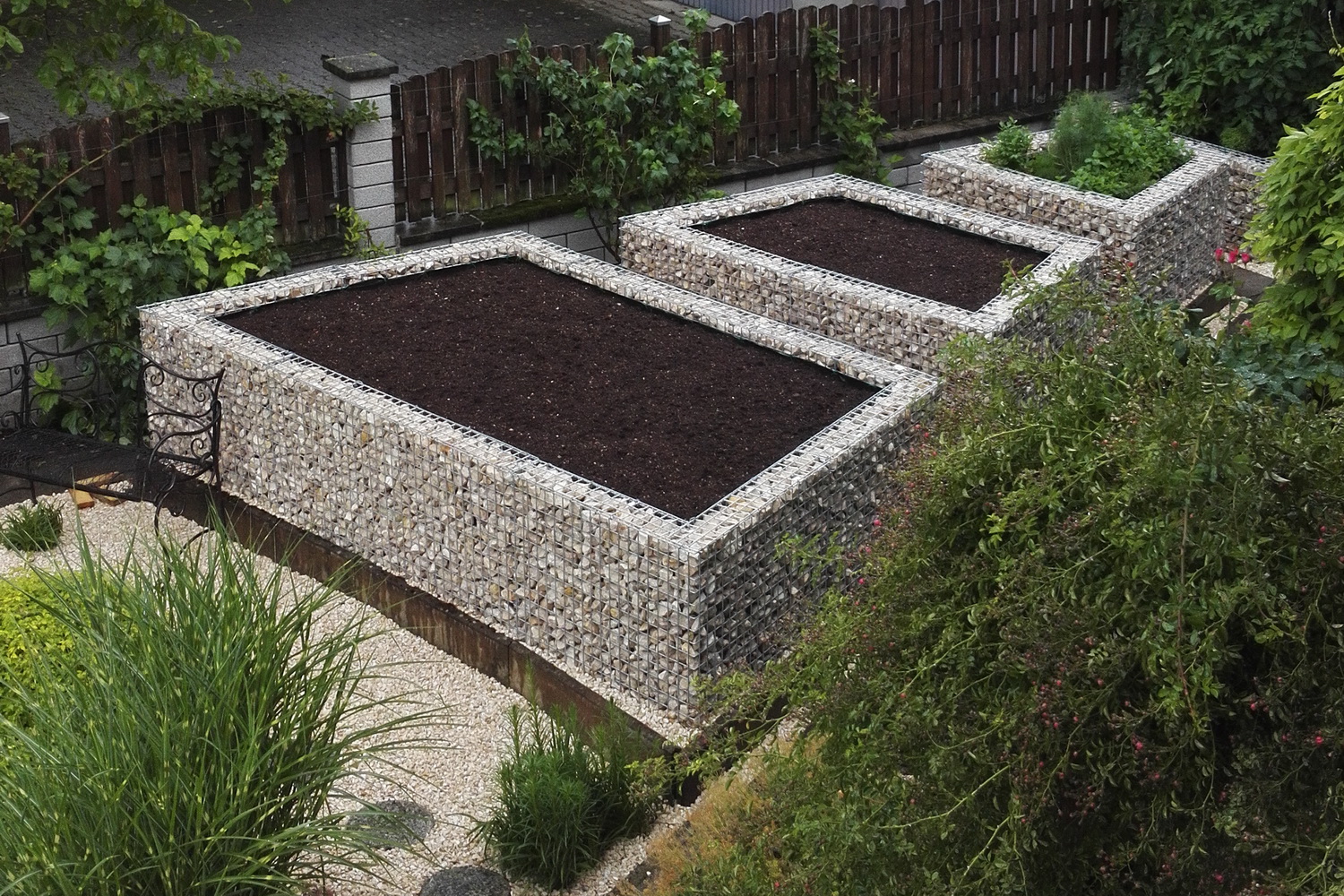 Schanskorf bloembak hoogte 1m wanddiepte 15cm