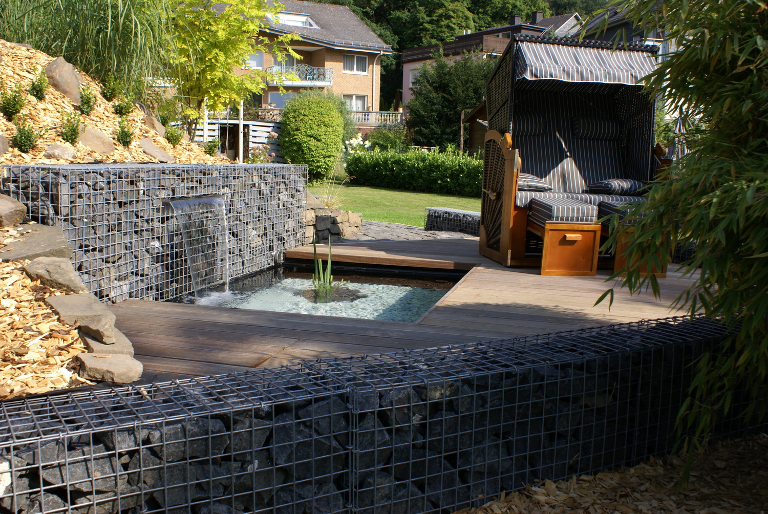 Schanskorven met waterval