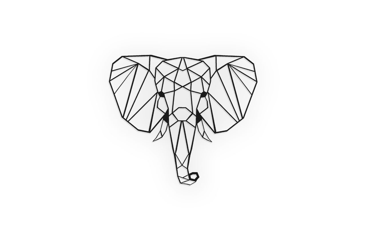 Olifant schanskorf decoratie Zwart