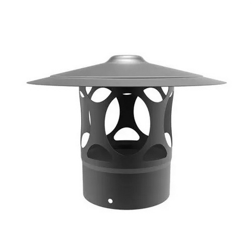 Emaille regenkap zwart diameter 150 mm