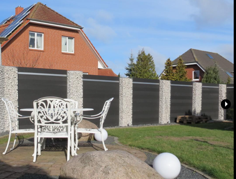 Composiet schutting met Schanskorven