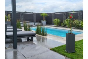 Schanskorven-schutting met Composiet en LED Verlichting – LED verlichting. Schanskorven-schutting met Composiet en LED Verlichting