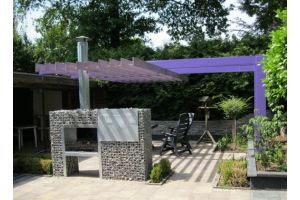 Doorkijkhaard met Windvanger – Tuinhaarden. Doorkijkhaard met Windvanger