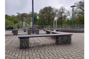 Schanskorf met zitbank – Schanskorf tuinbanken