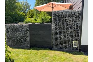 Schanskorven Composiet Stopcontact – Composiet schutting. Schanskorven Composiet Stopcontact