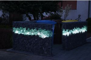 Schanskorf Container Afscheiding met Verlichting – Zakelijke toepassingen. Schanskorf Container Afscheiding met Verlichting