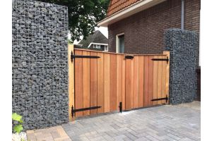 Schanskorf Zuil met Basalt Breukstenen – Basalt breukstenen. Schanskorf Zuil met Basalt Breukstenen