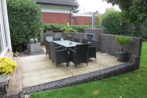 Basalt Bruin Terras met Haard 2 – Breukstenen. Basalt Bruin Terras met Haard 2
