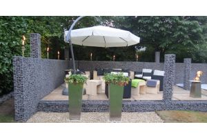 Schanskorf Terras Omheining – Zakelijke toepassingen. Schanskorf Terras Omheining