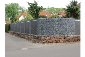 Schanskorven met Basalt Breukstenen – Basalt breukstenen. Schanskorven met Basalt Breukstenen