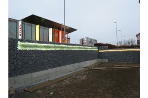 Schanskorven met Glasbrokken en LED – Glasbrokken. Schanskorven met Glasbrokken en LED