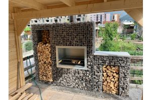 Schanskorven en Haard met Basalt Breukstenen – Tuinhaarden. Schanskorven en Haard met Basalt Breukstenen