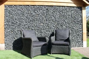 Schanskorven met Basalt Breukstenen – Basalt breukstenen. Schanskorven met Basalt Breukstenen