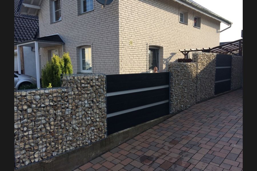 Gabionen WCP-zaun mit Grauwacke bruchsteine Gabionen WCP-zaun mit Grauwacke bruchsteine