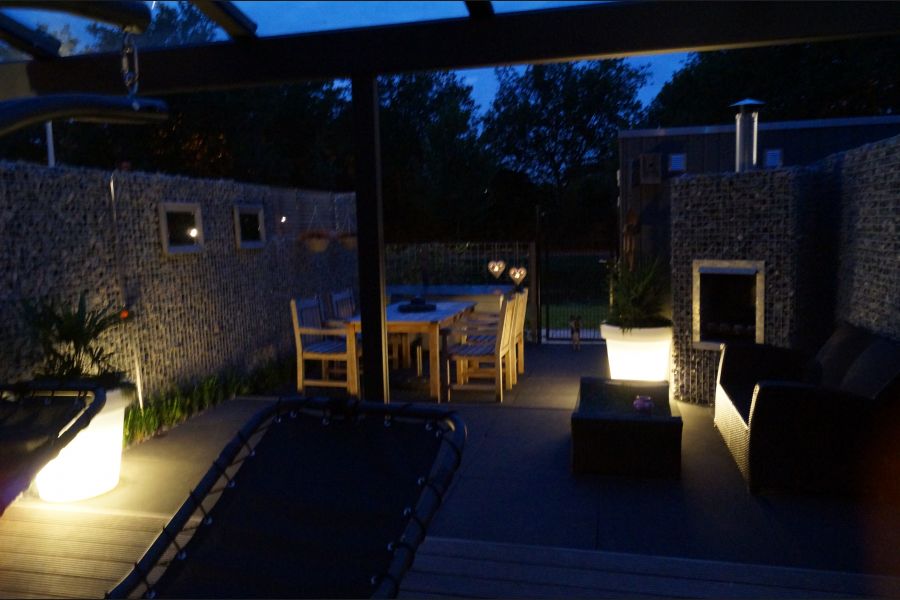 Gabionen mit Gartenkamine Gabionen mit Gartenkamine