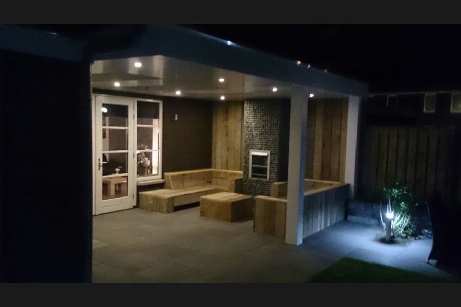 Schanskorf tuinhaard basalt breukstenen Schanskorf tuinhaard basalt breukstenen