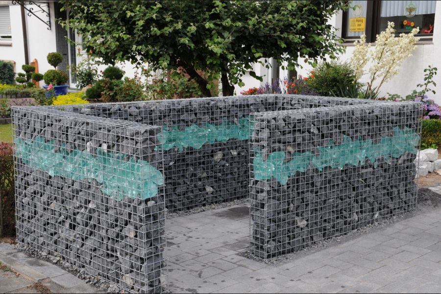 Gabionen Mülltonnenverkleidung Tournai Bruchstein Gabionen Mülltonnenverkleidung Tournai Bruchstein